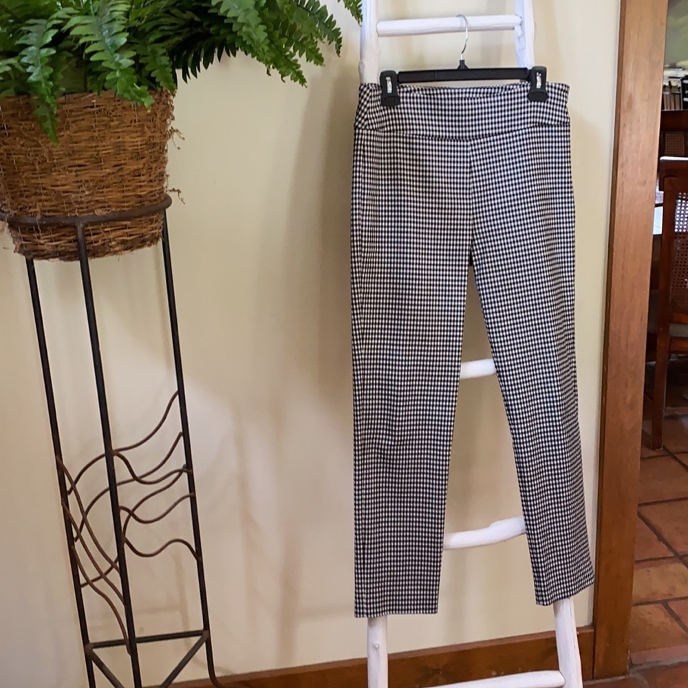 Sara Campbell black and white check pants. Size 10